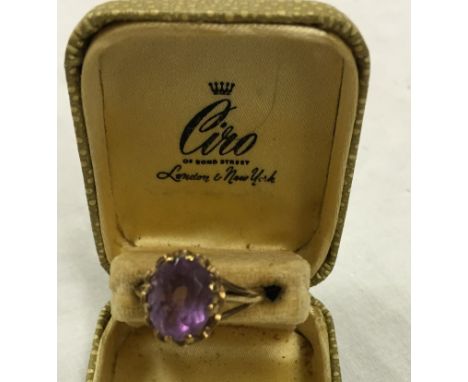 A 9ct amethyst dress ring