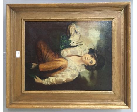 Follower of Thomas Gainsborough, R.A. (1727-1788)Portrait of a boy with a rabbit, oil on canvas 