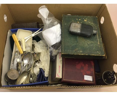 A quantity of EPNS to inc hip flask and cup, flatware, cased cutlery sets etc