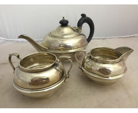 A hallmarked silver bachelor's tea service