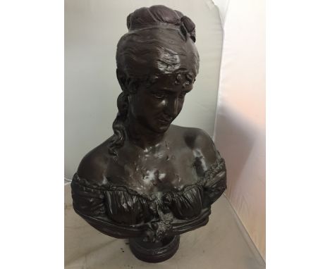A bronzed figure of an Art Nouveau lady
