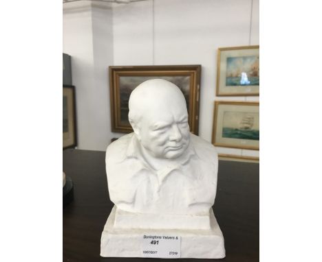A Spode parian bust of Winston Churchill