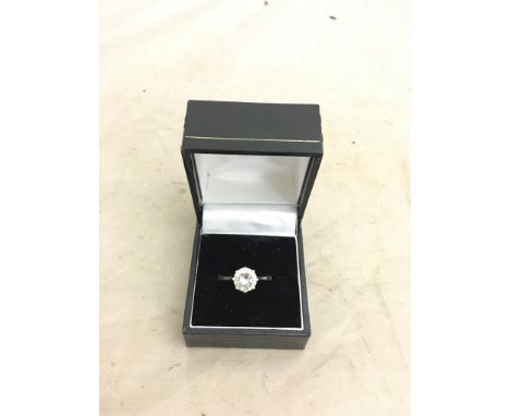 A 9ct CZ solitaire ring