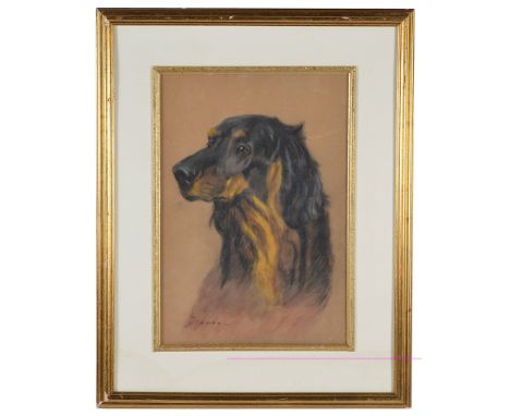 Attributed to Arthur Wardle, R.I. (British, 1864-1949):Portrait study of a setter, 'Jeanne', pastel, titled lower left, H 28 