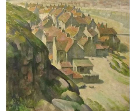 ORLANDO GREENWOOD.
'Whitby.' Oil on canvas. Signed.
43 x 48cm, unframed.
Provenance: Artist's studio sale, Christies, London,