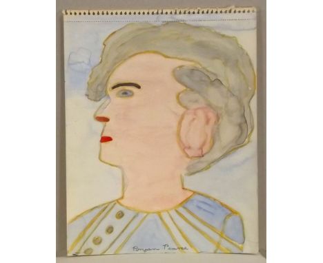 BRYAN PEARCE.
Portrait of the artist's mother. Pencil & watercolour. Signed.
26 x 21cm, unframed.
Provenance: Given to the ve