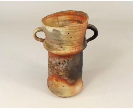 JANET LEACH.
A Janet Leach Bizen style wood-fired vase, Impressed personal & Leach Pottery marks.  Height 17cm. Provenance: F
