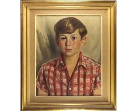 LEONARD FULLER.
Portrait of John Morgan. Oil on canvas. Signed. Titled & dated 1966 to reverse.
50 x 41cm.
 CONDITION REPORTS