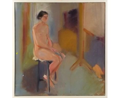 ROSE HILTON.
The artist's model. Oil on canvas, laid onto board. Signed to reverse.
40 x 39cm.
Provenance: With the artist's 