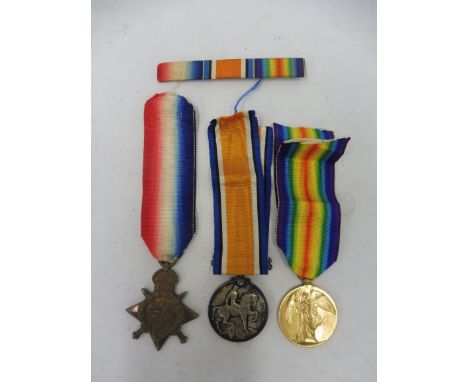 A WWI medal trio, comprising the war  medal, the defence medal and a 1914 (Aug-Nov) star, awarded to Pte. P. Vickery, Royal A