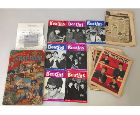 BEATLES FAN CLUB MATERIAL, BEATLES MONTHLIES, PAPERS AND MORE. A quantity of Beatles memorabilia to include fan club correspo