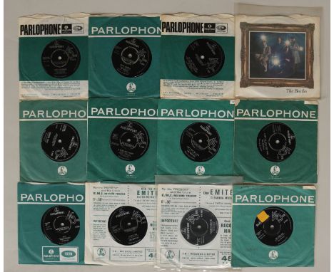 UK 7" RUN. Ace run of 18 x very well presented UK singles. Titles are Please Please Me (45-R 4983 black labels/silver text), 