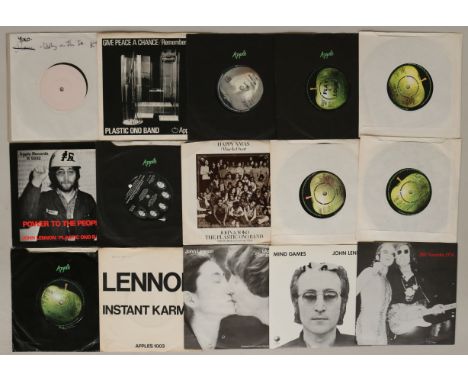 JOHN LENNON & RELATED - 7" COLLECTION. Instant collection of 30 x 7". Titles include Yoko - Walking On Thin Ice (K 79202 whit