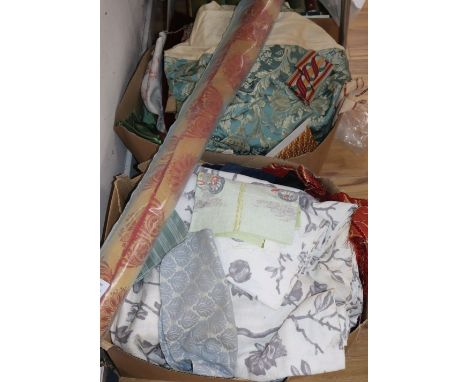 A quantity of textiles for upholstery etc.