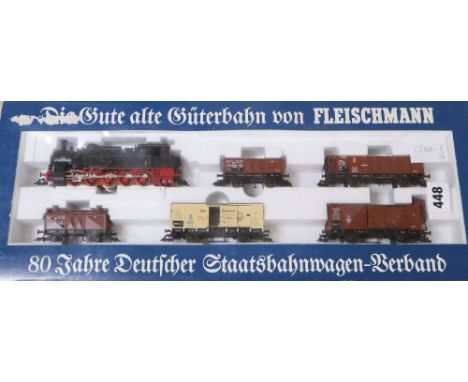 Fleischmann boxed HO train sets: 4886, 4893, 4899 and 4904