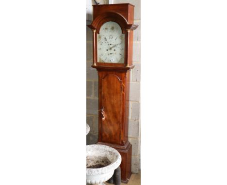 A George III mahogany longcase clock, H.197cm, W.49cm, D.25cm