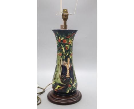 A Moorcroft 'Forest' pattern table lamp