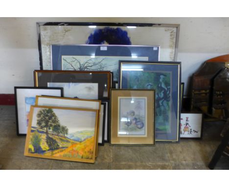 Assorted paintings and prints 