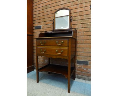 An Edward VII mahogany gentleman's shaving mirror on stand 