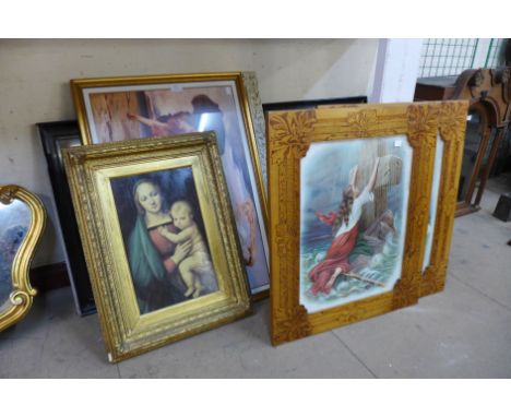Four Pre-Raphaelite prints and two others 