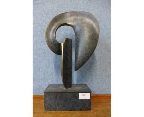 A bronze abstract sculpture, 38cms h 