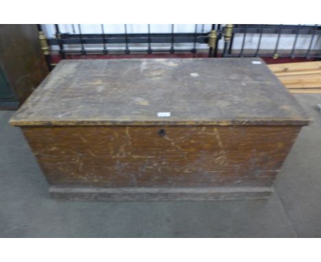 A Victorian pine tool chest, containing tools 