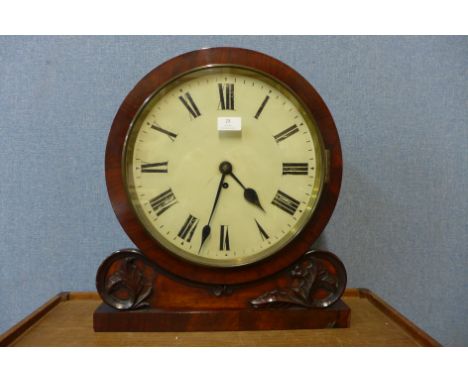 An early Victorian mahogany fusee shelf clock 