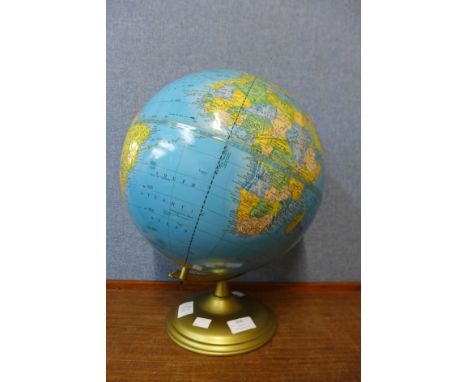 A terrestrial desk globe 