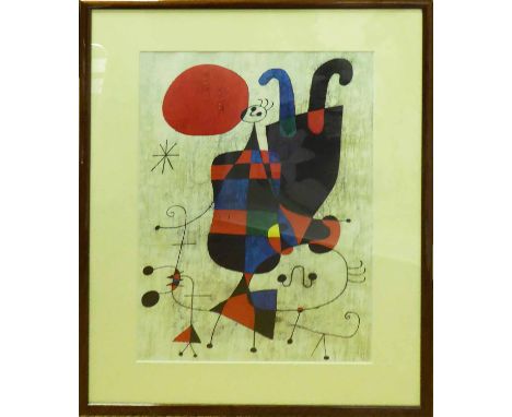 AFTER MIRO, KLEE, KANDINSKY and MALEVIC, a set of four offset prints, 83cm x 68cm, 80cm x 63cm, 76cm x 65cm, 85cm x 64cm, fra