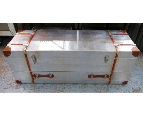 AVIATOR STYLE TRUNK, 120cm x 40cm x 47cm.