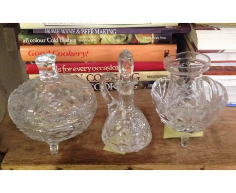 Small Glass Decanter, Glass Bowl & Jug, Glass Enclosed Snack Bowl ( All Patterned Glass )