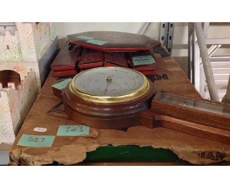 Folding Chinese Themed Table, Wall Mounted Barometer & Game Called Corinthian. 