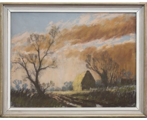 * PERCY R HIPKISS RBSA BWS (BRITISH 1912 - 1995), THE EVENING SKY pastel on paper, signed 47cm x 62cm Framed and under glass 