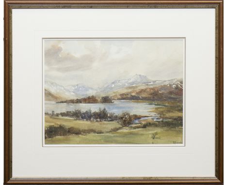 * P R BOURNE,A MUGGY LOCH SCENEwatercolour on paper, signed27cm x 35.5cmMounted, framed and under glass