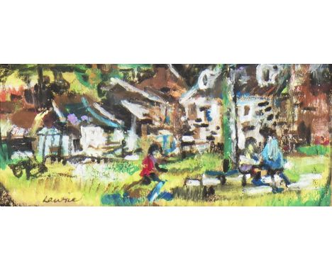 * HAMISH LAWRIE (SCOTTISH 1919 - 1987), A SET OF THREE STUDIES DEPICTING VARIOUS SCENES all mixed media on paper, all signed 