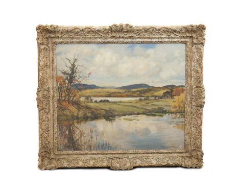 * CHARLES OPPENHEIMER RSA RSW (BRITISH 1875 - 1961),A LANDSCAPE IN GALLOWAYoil on canvas board, signed51cm x 61cm (20 x 24 in