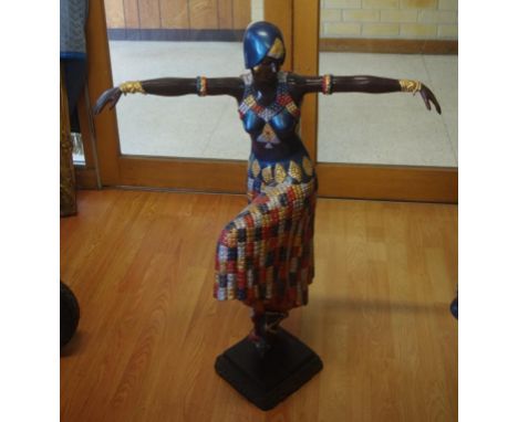 Art deco style French dancer bronze 93 cm high