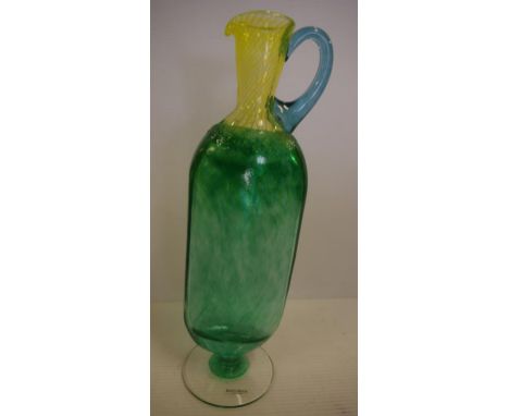 Kosta Boda art glass ewer signed to base, H30cm approx