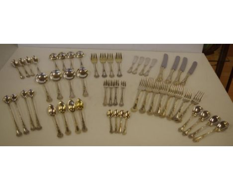 American Gorham silver 'Poppy' pattern flatware 52 pieces, comprising 4 each:- grapefruit, iced teaspoon, butter knife, teasp