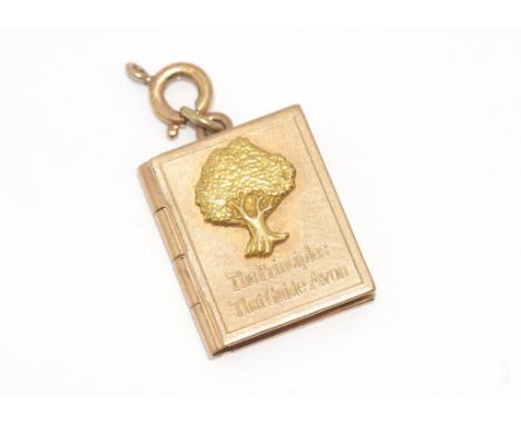 10ct rose gold book locket with the principle that guide Avon, weight: approx 8.41 grams