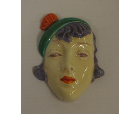 Small Art Deco Czech wall mask 9.5cm high approx.