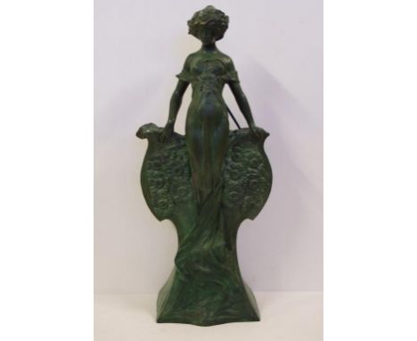 Art Nouveau style metal flower trough 69cm high approx.