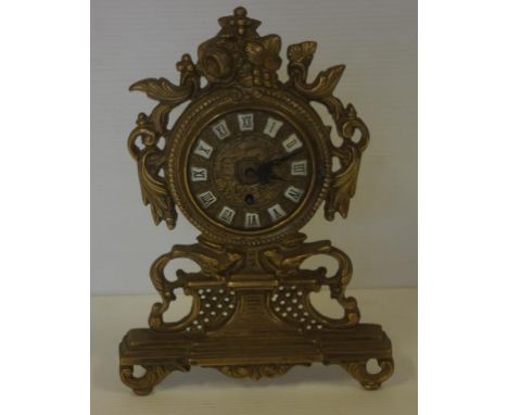 Decorative brass mantle clock H23cm approx