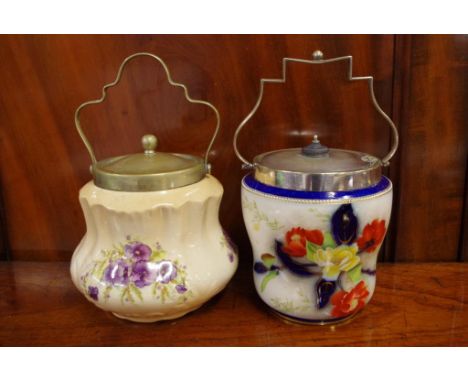 Early Carlton Ware biscuit barrel & one other