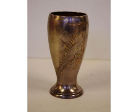 Art Nouveau Russian silver beaker Moscow,  84 zolotnik purity (875), 14.5cm high, 174 grams approx