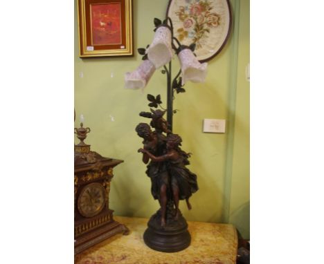 Large antique style figural electric lamp 104 cm high approx.