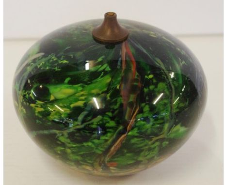 Australian Chris Pantano art glass oil lamp signed to base, H10cm approx