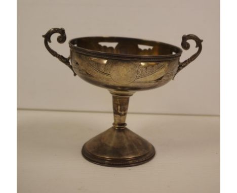 Art Nouveau Russian silver compote as inspected, 17cm wide, 13.5cm high, 205 grams approx
