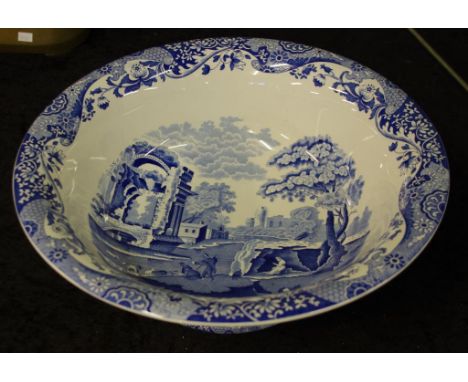 Large Spode blue and white "Italian" bowl D37cm approx
