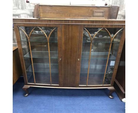 MAHOGANY BOW FRONT DISPLAY CABINET